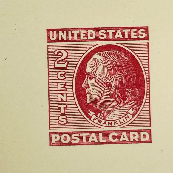 3 USPS 2 Cent Postal Card Benjamin Franklin Pre Stamp Postcard UNUSED Vintage - Picture 4 of 6